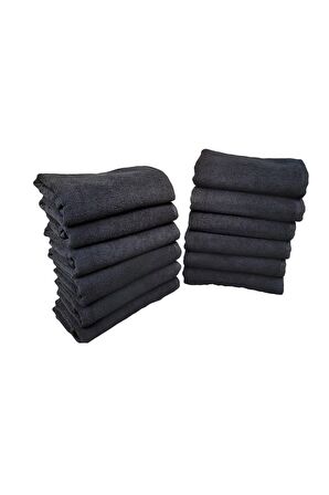 12li Paket Boya Tutmayan Mikrofiber El Yüz Spor Kuaför Havlusu 50X90 Cm