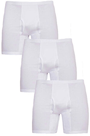 3lü Erkek Pamuklu Klasik Paçalı Külot Kaliteli Uzun Boxer 