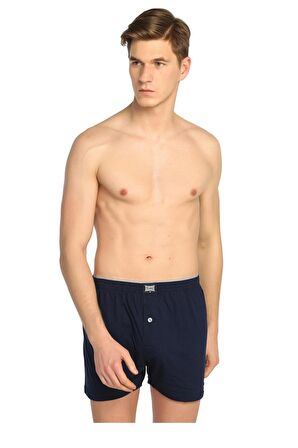 6lı Erkek Penye Düğmeli Boxer Pamuklu Bol Kesim Havlu Bel Düz  