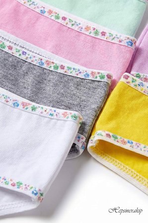 Tutku 6lı Kız Çocuk Baskılı Renkli Slip Külot Likralı