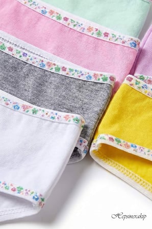 Tutku 6lı Kız Çocuk Baskılı Renkli Slip Külot Likralı