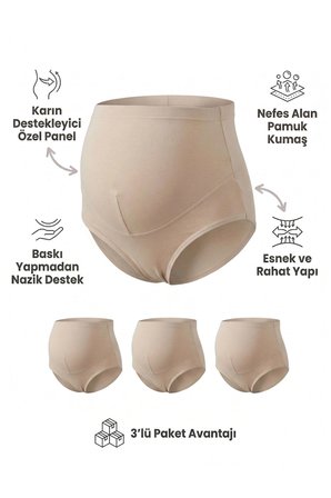 3lü Kadın Hamile Külot Rahat Ek Parçalı İnce Lastik Gebe Çamaşır