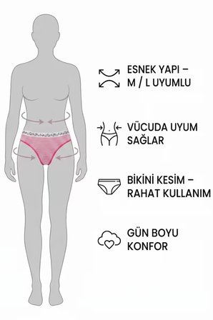 6 lı Kadın Çizgili Karışık Renk Pamuklu Bikini Külot With Love