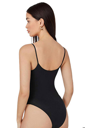 Kadın Modal Spagetti Askılı Kancalı  Bodysuit Tops Atlet Belinay0860