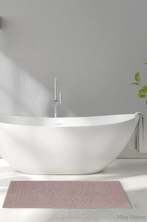 2 li Ayak İzli Banyo Ayak Havlusu %100 Pamuklu Renkli 50X70 Cm Menom