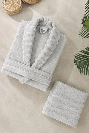 Mira Home Soft Elegance Banyo Tek Kişilik Bornoz Takımı %100 Pamuklu