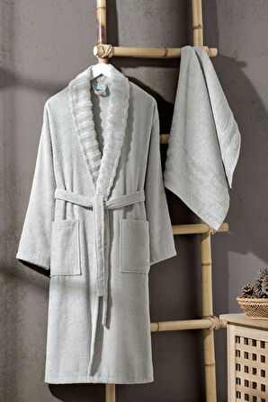 Mira Home Soft Elegance Banyo Tek Kişilik Bornoz Takımı %100 Pamuklu