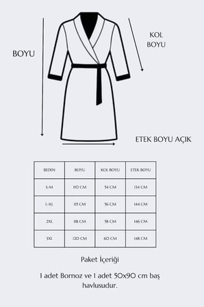 Mira Home Soft Elegance Banyo Tek Kişilik Bornoz Takımı %100 Pamuklu