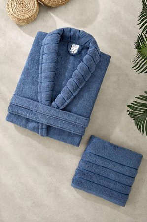 Mira Home Soft Elegance Banyo Tek Kişilik Bornoz Takımı %100 Pamuklu
