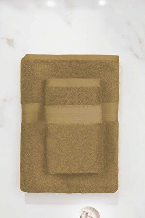 2 Parça Battal Lüks Premium Banyo Spa Havlu Takımı 90x170 Cm Kahve