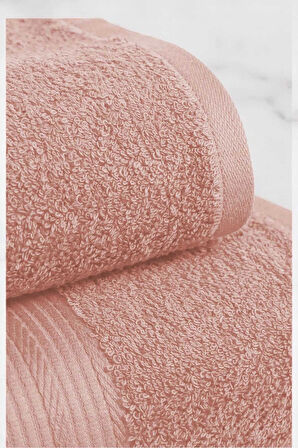 2 Parça Battal Lüks Premium Banyo Spa Havlu Takımı 90x170 Cm Somon