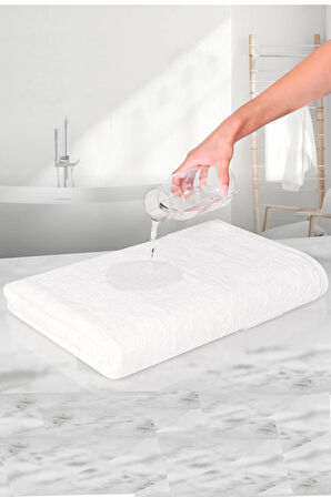 5 li Otel Banyo Havlusu %100 Pamuklu 90X150 Cm Beyaz 16/1 Aksoft 610 Gr