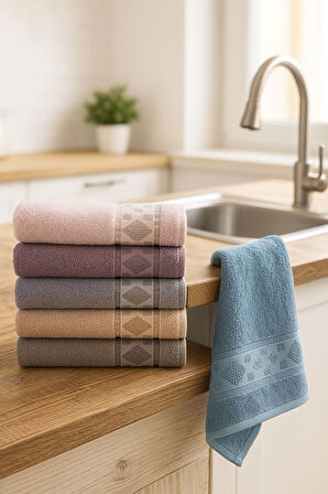 6'lı Mutfak Havlusu Seti 30x50 cm %100 Pamuk Doku Yumuşak Clara