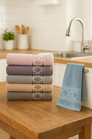 6'lı Mutfak Havlusu Seti 30x50 cm %100 Pamuk Doku Yumuşak Clara