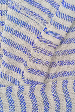 Kapşonlu Unisex Peştemal Plaj Bornozu %100 Pamuklu Seaside Stripe
