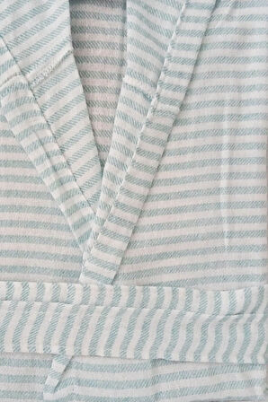 Kapşonlu Unisex Peştemal Plaj Bornozu %100 Pamuklu Seaside Stripe