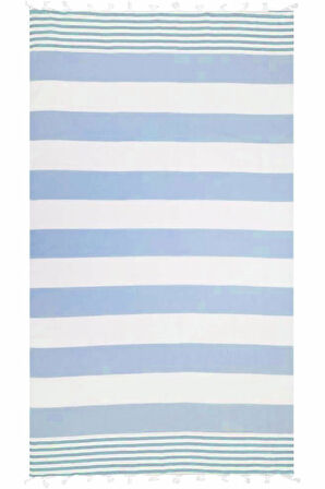 Çizgili Peştemal Plaj Havlusu %100 Pamuk Yıkanmış 100x180 cm Marenza