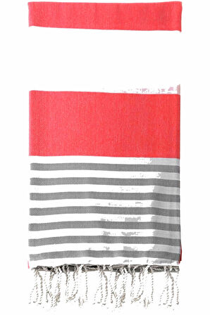 Çizgili Peştemal Plaj Havlusu %100 Pamuk Yıkanmış 100x180 cm Marenza