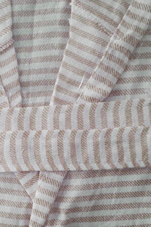 Kapşonlu Unisex Peştemal Plaj Bornozu %100 Pamuklu Seaside Stripe