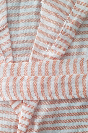 Kapşonlu Unisex Peştemal Plaj Bornozu %100 Pamuklu Seaside Stripe