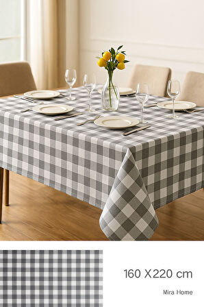 Mira Home Kareli Masa Örtüsü Sofra Bezi 160X220 Cm Rustik