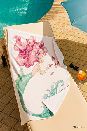 Yetişkin Unisex 70x140 Cm Yaz Desenli Plaj ,Deniz , Banyo Havlusu Ocean