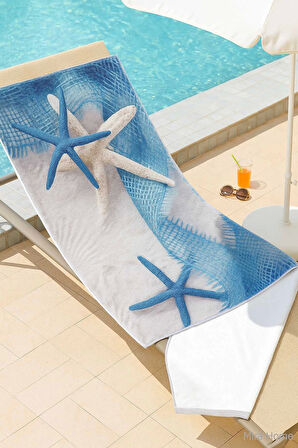 SeaDream Tropikal Desenli Plaj Havlusu 70X140 Cm Starfish