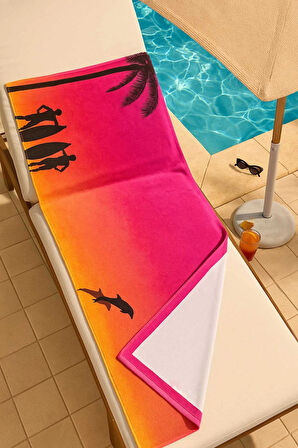 SeaDream Tropikal Desenli Plaj Havlusu 70X140 Cm Sunshine