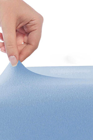 Çift Kişilik Düz Penye %100 Pamuklu Lastikli Çarşaf 160X200 Newsheet Mavi