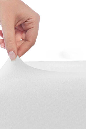 Çift Kişilik Düz Penye  %100 Pamuklu Lastikli Çarşaf 200X200 Cm Battal  Boy Newsheet Beyaz