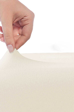 Çift Kişilik Düz Penye  %100 Pamuklu Lastikli Çarşaf 200X200 Cm Battal  Boy Newsheet Ekru