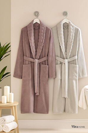 4 Parça Soft Elegance Banyo Aile Bornoz Seti %100 Pamuklu