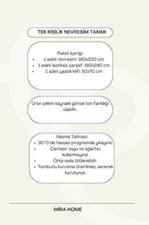 Sarı Yaprak Desenli Pamuklu Tek Kişilik Nevresim Takımı