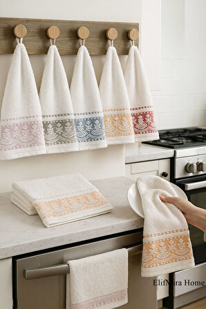 6'lı Mutfak Havlusu Seti 30x50 cm %100 Pamuklu Ege Esintisi