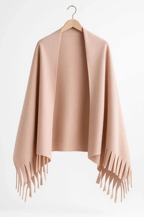 Softiva Polar Omuz Şalı 70x180 cm Unisex Kışlık Şal Pudra