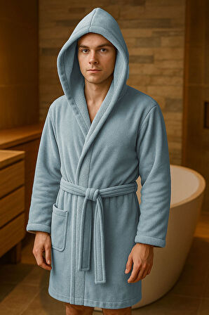 Genç Kız / Erkek Çocuk Kapşonlu Garson Boy Kadife Bornoz %100 Pamuklu