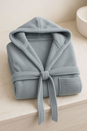 Genç Kız / Erkek Çocuk Kapşonlu Garson Boy Kadife Bornoz %100 Pamuklu