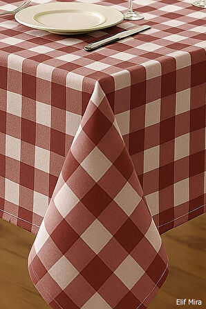 Mira Home Kareli Masa Örtüsü Sofra Bezi 160X220 Cm Rustik