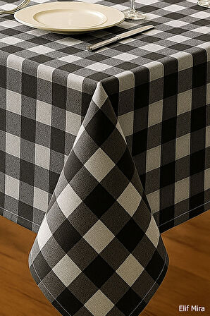 Mira Home Kareli Masa Örtüsü Sofra Bezi 160X220 Cm Rustik