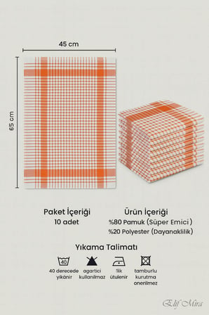 10 lu Lüks Mutfak Kurulama Bezi Seti 45x65 Cm Table Linen