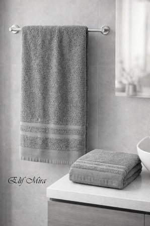 2 Parça Banyo Havlusu Seti Pamuklu Sude 70x140 + 50x85 Cm