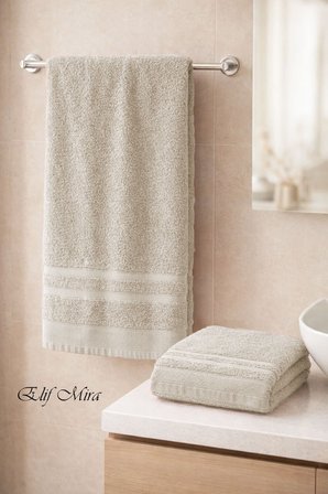 2 Parça Banyo Havlusu Seti Pamuklu Sude 70x140 + 50x85 Cm