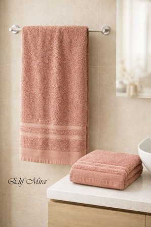 2 Parça Banyo Havlusu Seti Pamuklu Sude 70x140 + 50x85 Cm