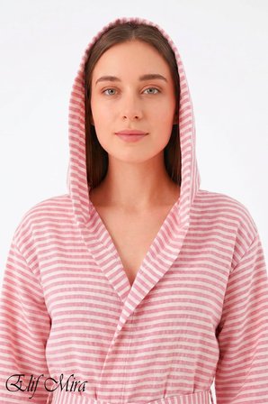 Kapşonlu Unisex Peştemal Plaj Deniz Banyo Bornozu Beachside