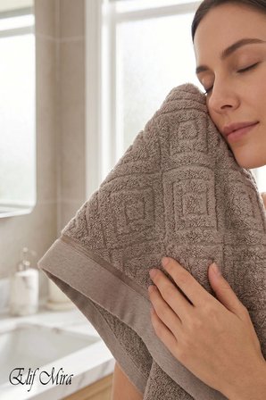 6 lı El Yüz Havlu Seti %100 Pamuklu Kısmi Kadife Velvet Collection 