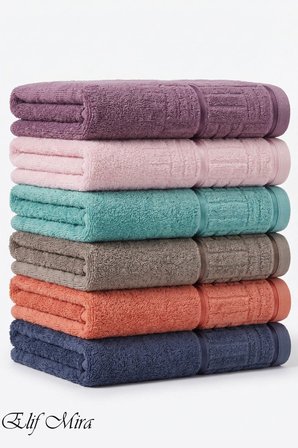 6 lı El Yüz Havlu Seti %100 Pamuklu Kısmi Kadife Velvet Collection 