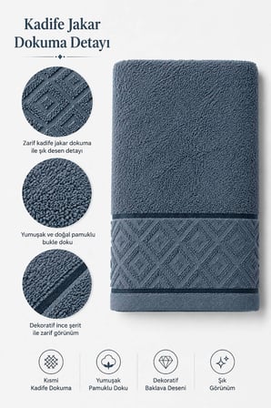 El Yüz Havlusu 50x90 cm %100 Pamuk Kısmi Kadife Jakar Nova Collection
