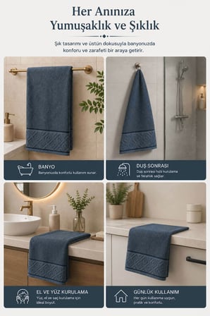 El Yüz Havlusu 50x90 cm %100 Pamuk Kısmi Kadife Jakar Nova Collection