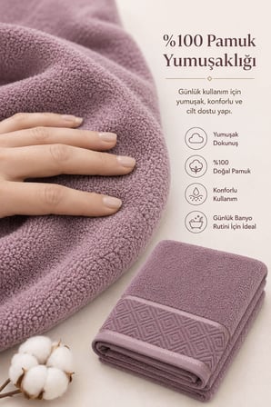 El Yüz Havlusu 50x90 cm %100 Pamuk Kısmi Kadife Jakar Nova Collection