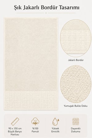 Banyo Havlusu %100 Pamuk 90x150 cm Linea Collection 650 Gr